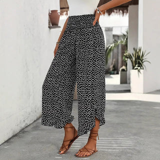 Wide-Leg Polka Dot Trousers