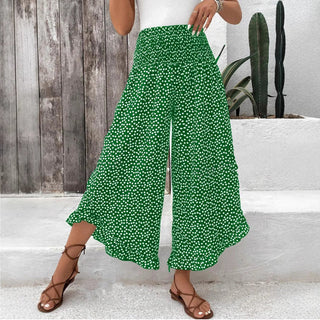 Wide-Leg Polka Dot Trousers