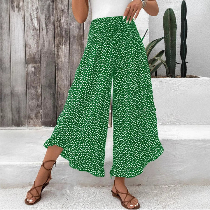 Wide-Leg Polka Dot Trousers