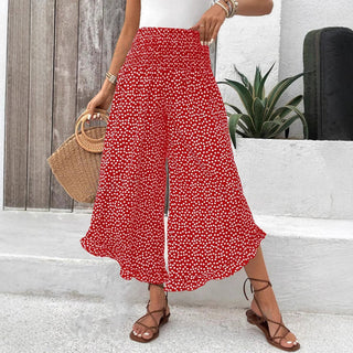 Wide-Leg Polka Dot Trousers