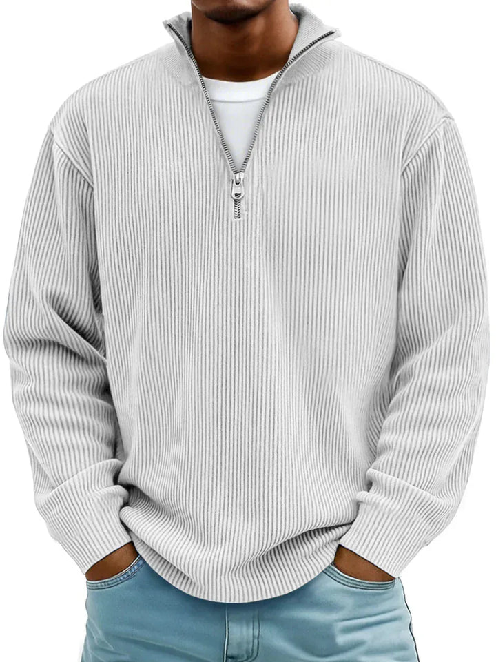 DONACCI Ribbed Zip Sweater