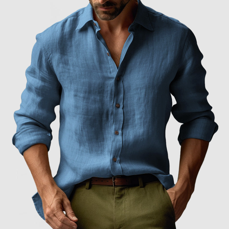 Ashcroft | Men's Vintage Linen Long-Sleeve Shirt