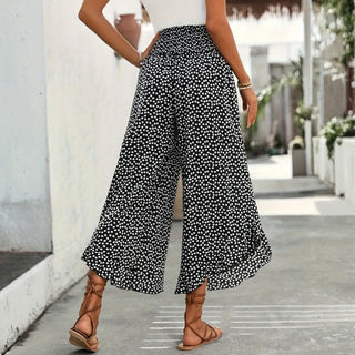 Wide-Leg Polka Dot Trousers