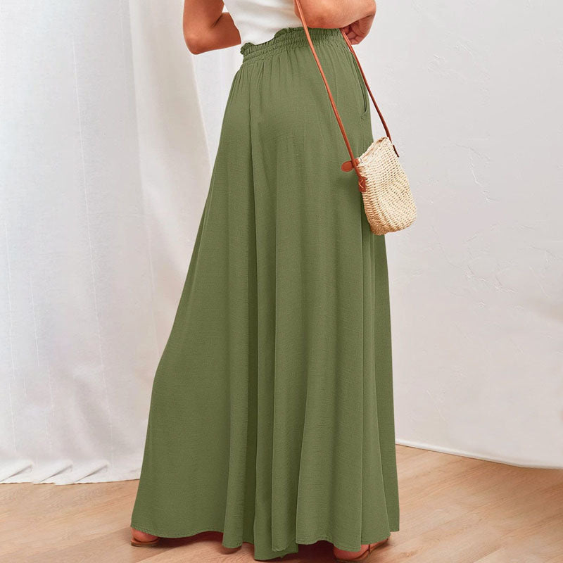 Wide-Leg Casual Trousers