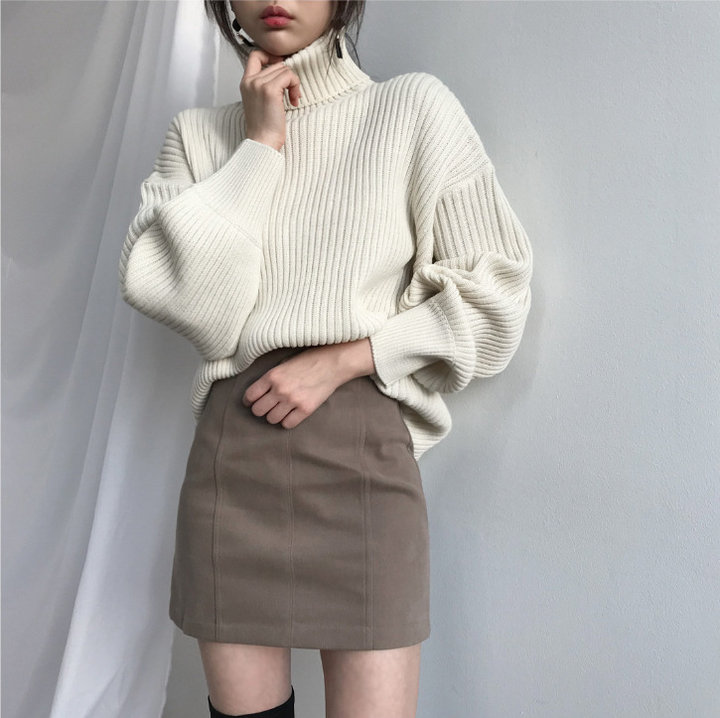 Cazel | Luxe Roll-Neck Jumper with Balloon Sleeves