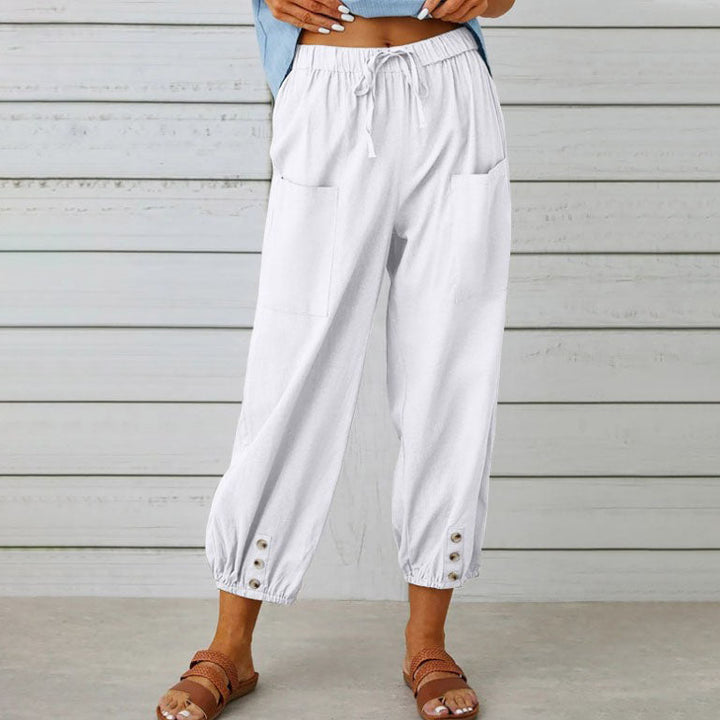 Ashcroft | Lidia Wide-Leg Cotton and Linen Trousers