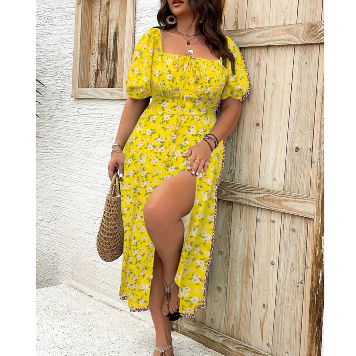 Ashcroft Classy Plus Size Puff Sleeve Maxi Dress – view 9