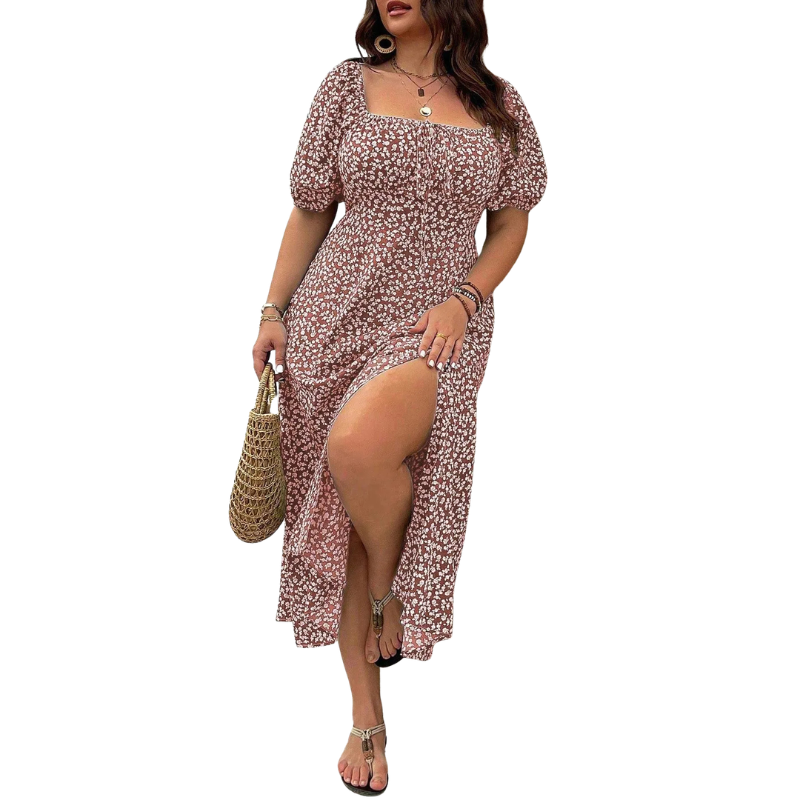 Ashcroft Elegant Plus Size Tie Front Floral Dress – view 8
