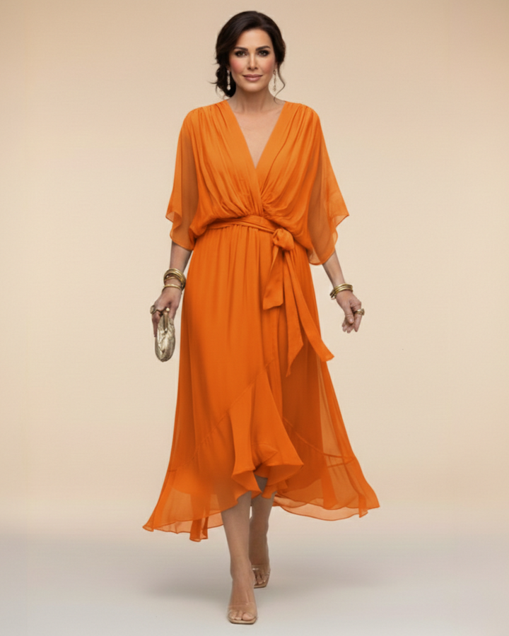 Sheila | Chiffon V-Neck Dress