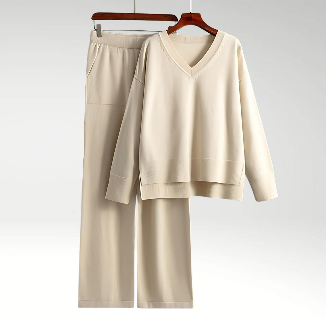 Cazel | Luxe V-Neck Two-Piece Set