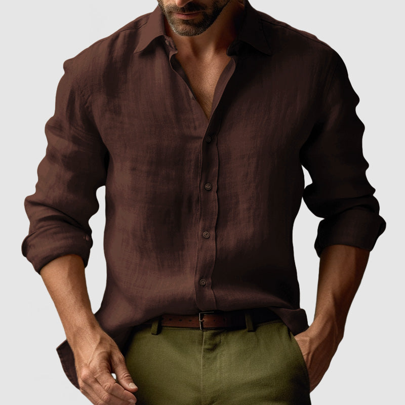 Ashcroft | Men's Vintage Linen Long-Sleeve Shirt