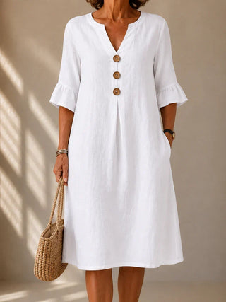 Ashcroft | Button Front Linen Dress