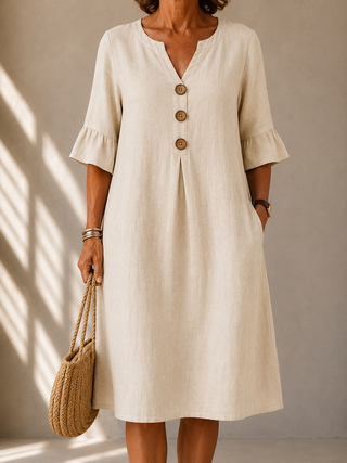 Ashcroft | Button Front Linen Dress