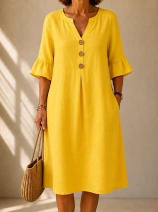 Ashcroft | Button Front Linen Dress