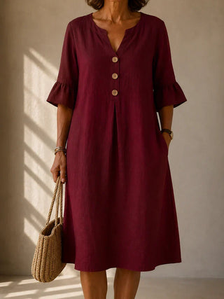 Ashcroft | Button Front Linen Dress