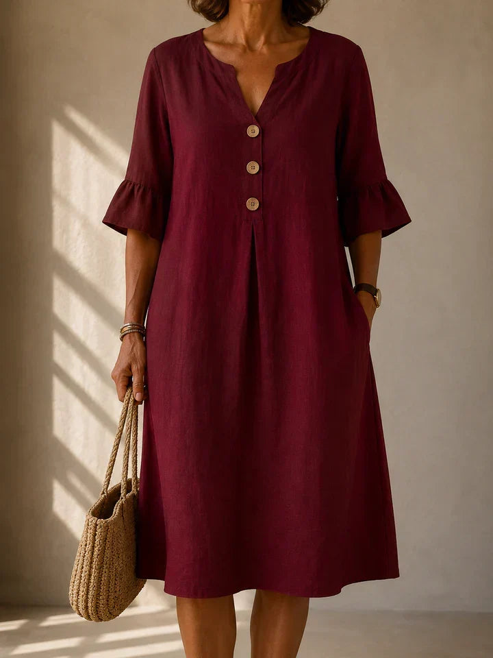 Ashcroft | Button Front Linen Dress