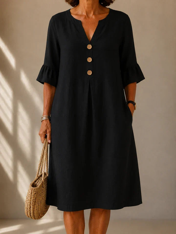 Ashcroft | Button Front Linen Dress