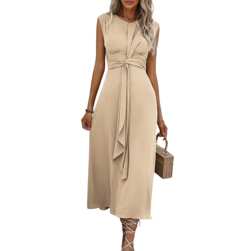 Ashcroft Stylish Waist-Tie Long Sleeveless Dress – view 6