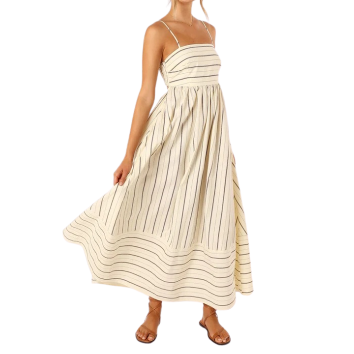 Ashcroft Striped Spaghetti Strap Swing Maxi Dress – view 2