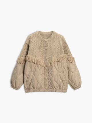 Cazel | Quilted Cable-Knit Patchwork Jacket