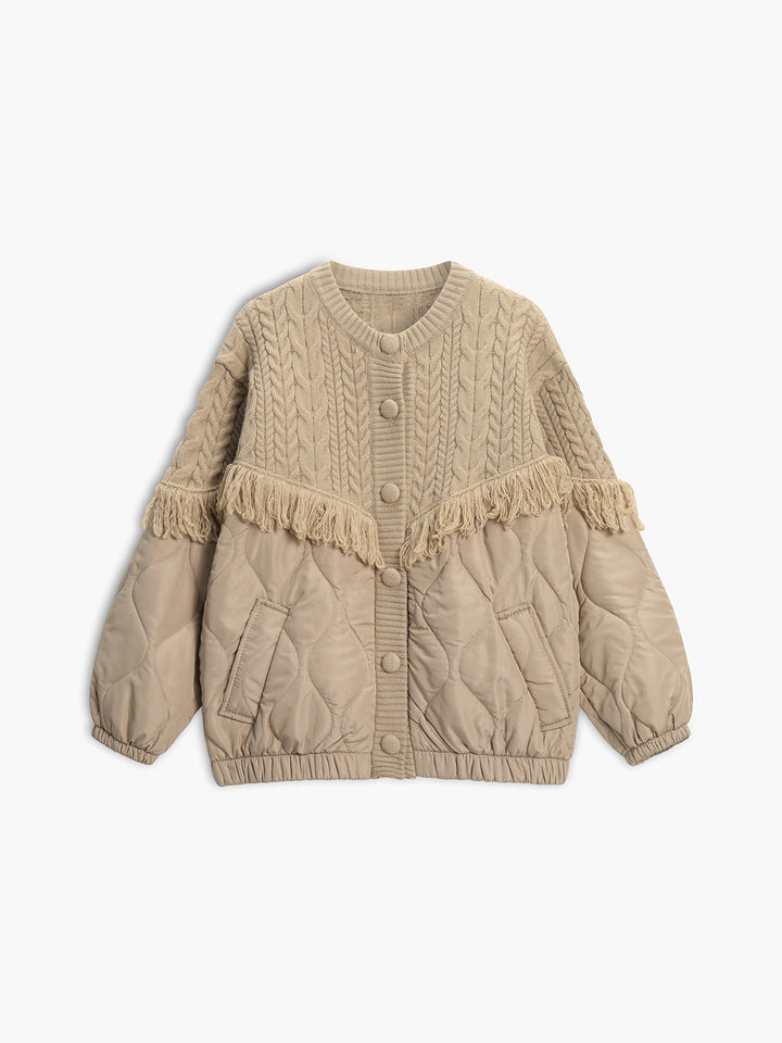 Cazel | Quilted Cable-Knit Patchwork Jacket