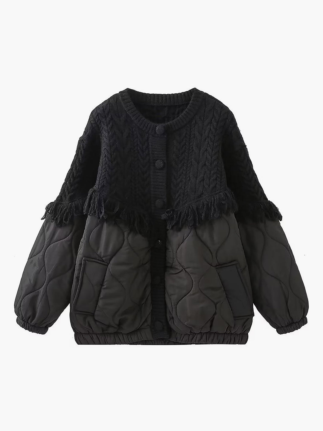 Cazel | Quilted Cable-Knit Patchwork Jacket