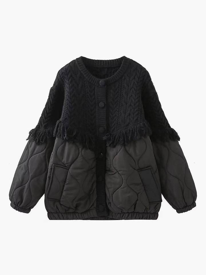 Cazel | Quilted Cable-Knit Patchwork Jacket