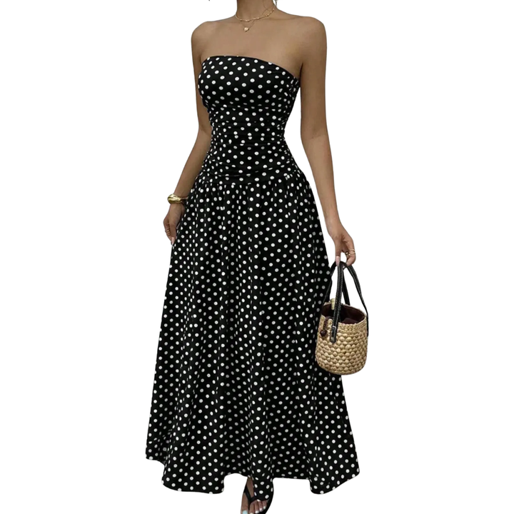 Ashcroft Polka Dot Strapless Maxi Dress – view 2