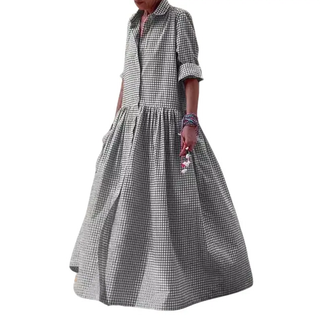 Ashcroft Vintage Plaid Flared Shirt Dress