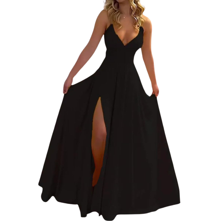 Ashcroft Sleek Spaghetti Strap Slit Maxi Dress – view 3