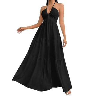 Ashcroft Deep V Boho Belted Dress – view 2