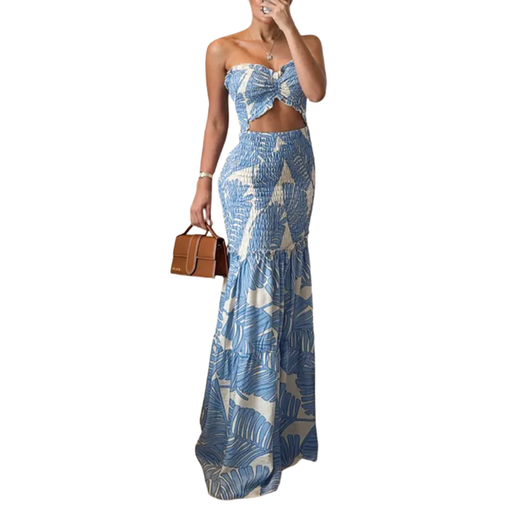 Ashcroft Tropical Print Halter Maxi Dress
