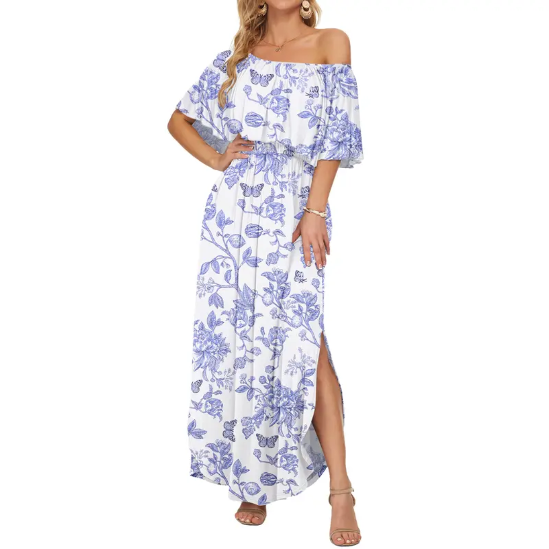 Ashcroft Floral Off-Shoulder Ruffle Maxi Dress – view 2