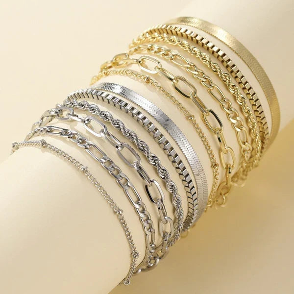 Set of 5 Gold Bracelets