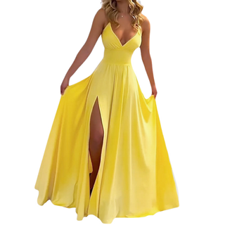 Ashcroft Sleek Spaghetti Strap Slit Maxi Dress