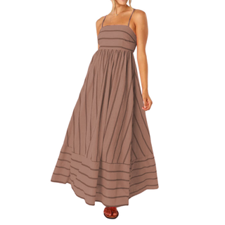 Ashcroft Striped Spaghetti Strap Swing Maxi Dress – view 7