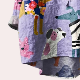 Ashcroft | Long Blouse with Playful Dog Print