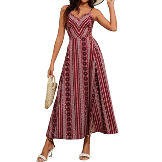 Ashcroft Boho Print Backless Dress with Slit – view 3