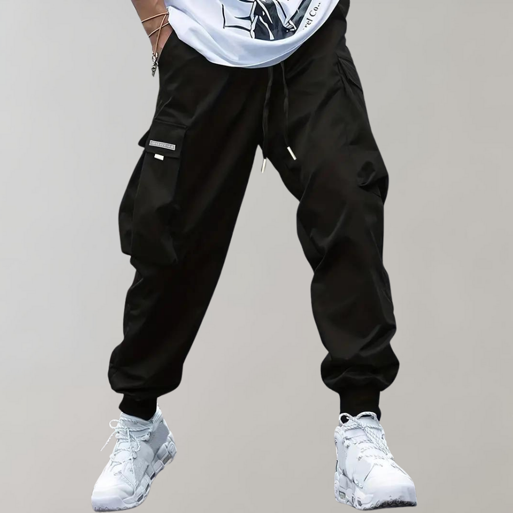 Ashcroft | Men's Purple Cargo Joggers with Zip Pockets