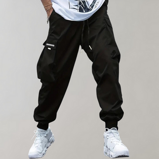 Ashcroft | Men's Purple Cargo Joggers with Zip Pockets