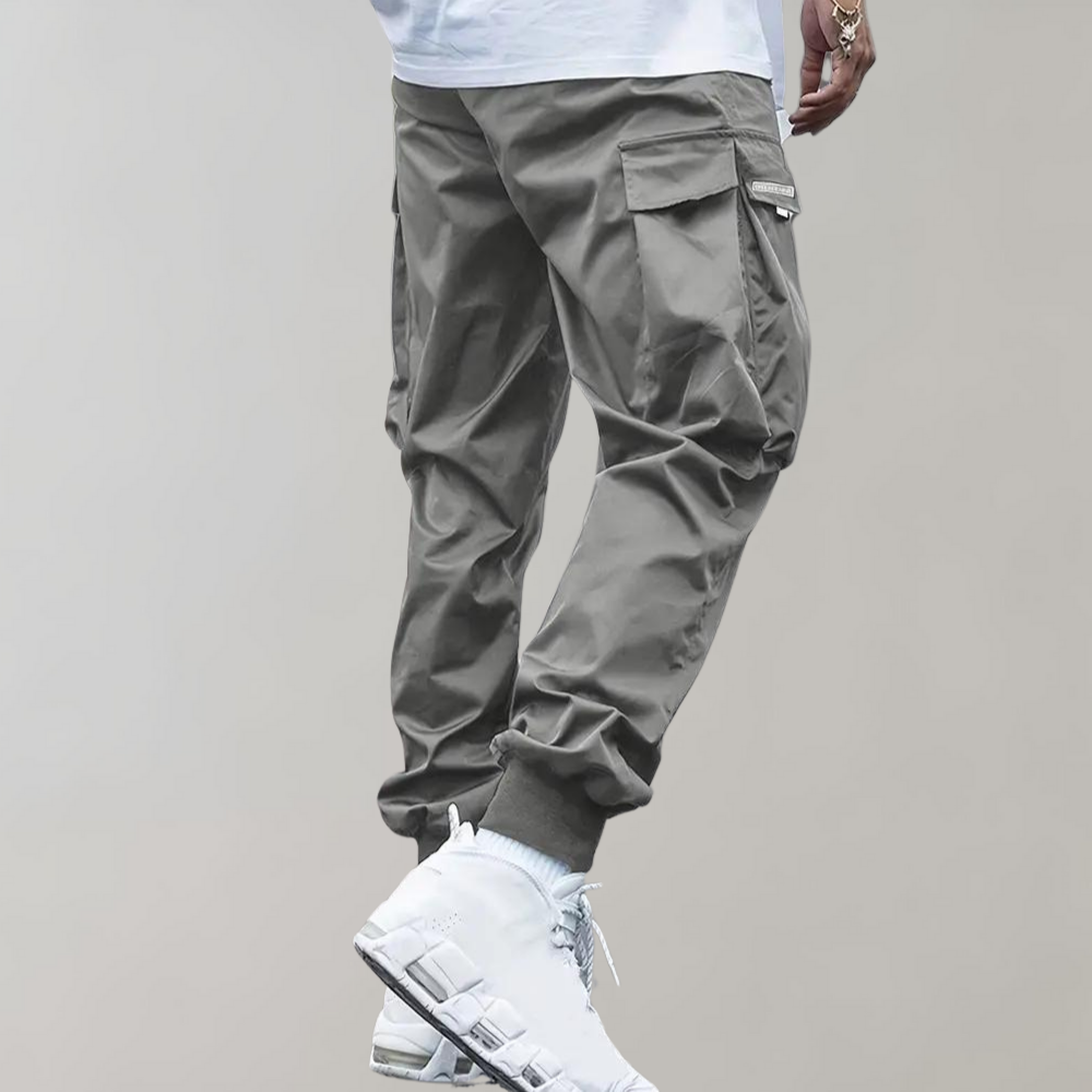 Ashcroft | Men's Purple Cargo Joggers with Zip Pockets