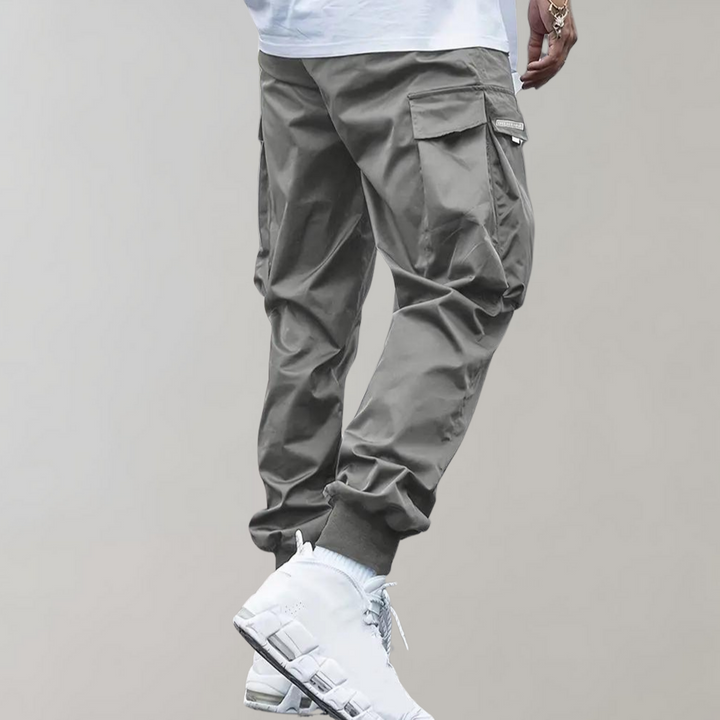 Ashcroft | Men's Purple Cargo Joggers with Zip Pockets