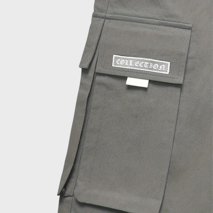 Ashcroft | Men's Purple Cargo Joggers with Zip Pockets