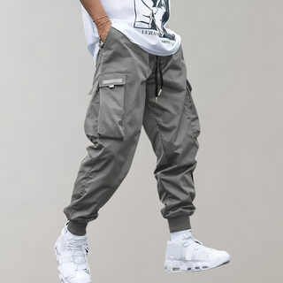 Ashcroft | Men's Purple Cargo Joggers with Zip Pockets
