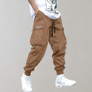 Ashcroft | Men's Purple Cargo Joggers with Zip Pockets