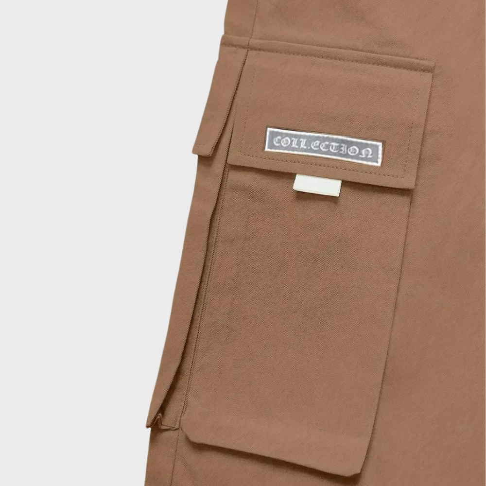 Ashcroft | Men's Purple Cargo Joggers with Zip Pockets
