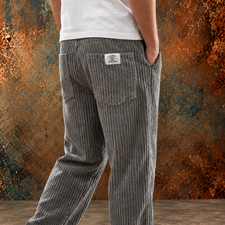 Elastic-Waist Corduroy Trousers