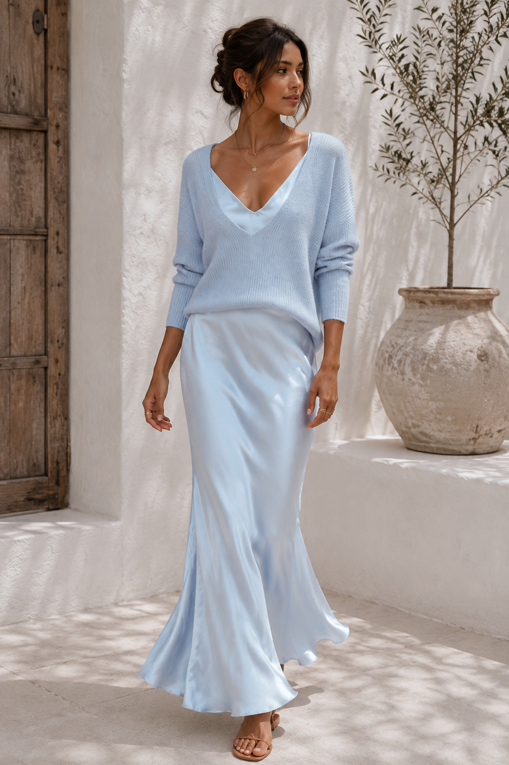 Alma | Satin Dress with Jumper