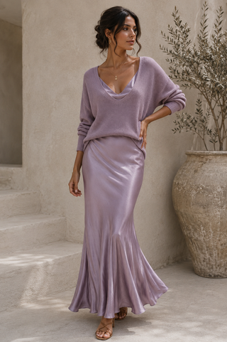 Alma | Satin Dress with Jumper