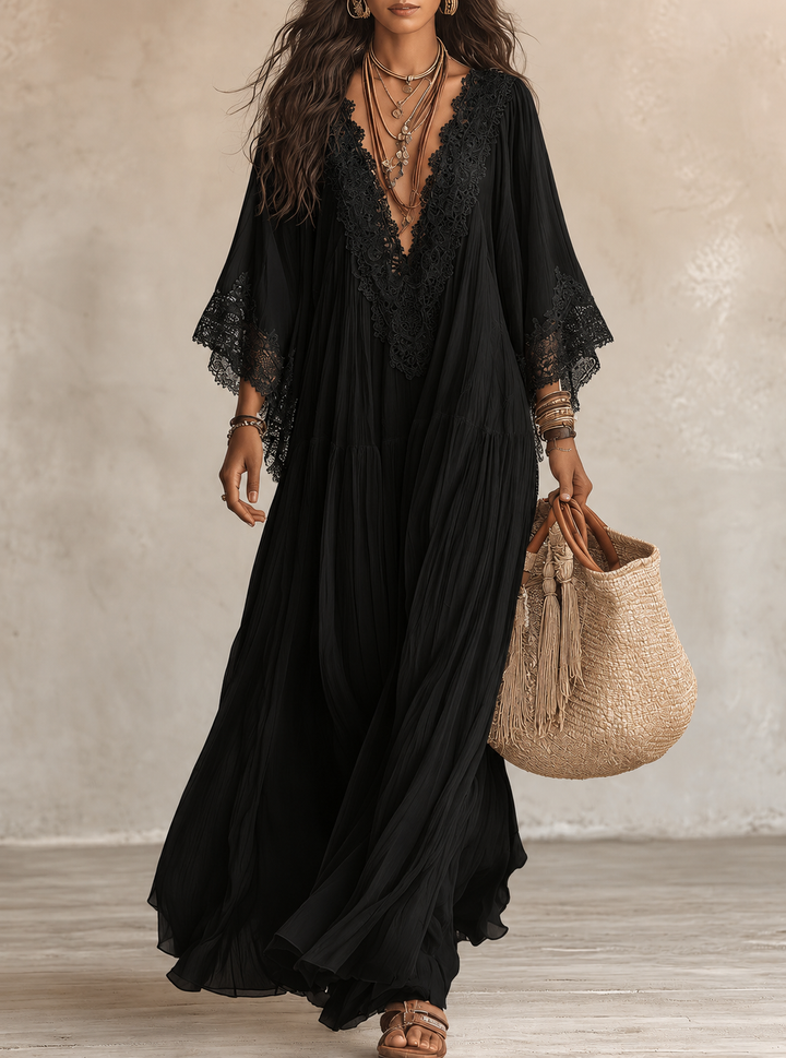 Ashcroft | Chiffon Lace Maxi Dress